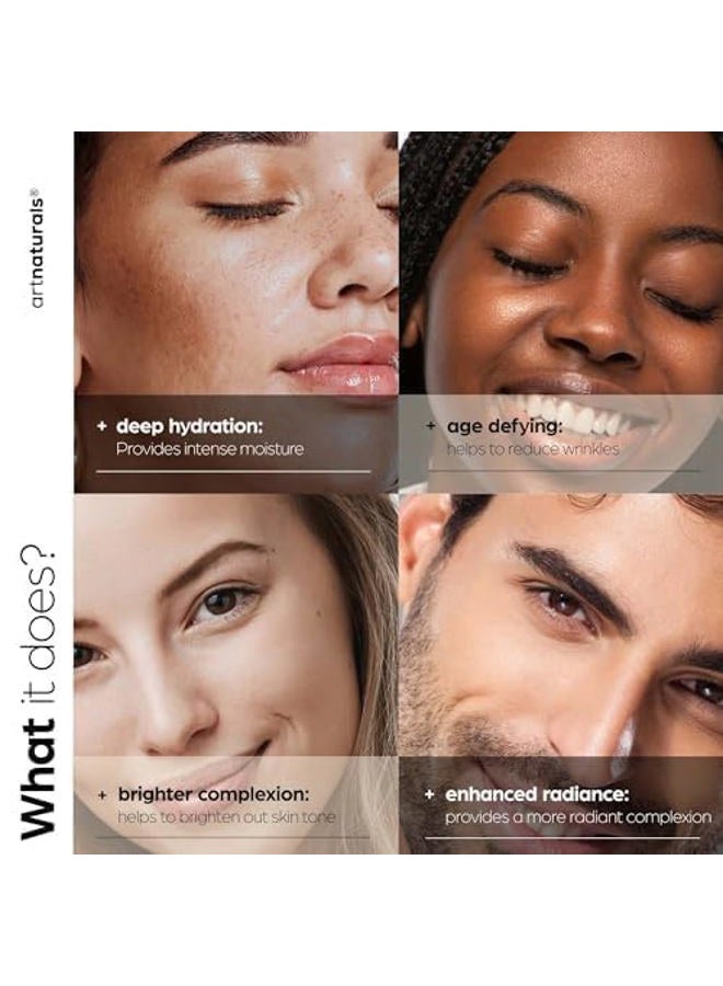 artnaturals مجموعة مضادة للشيخوخة من آرت ناتشورالز مع فيتامين C و ريتينول و حمض الهيالورونيك - (3 × 1 أونصة سائلة / 30 مل) سيروم لإزالة التجاعيد والهالات السوداء - طبيعي بالكامل ومرطب - Image 3