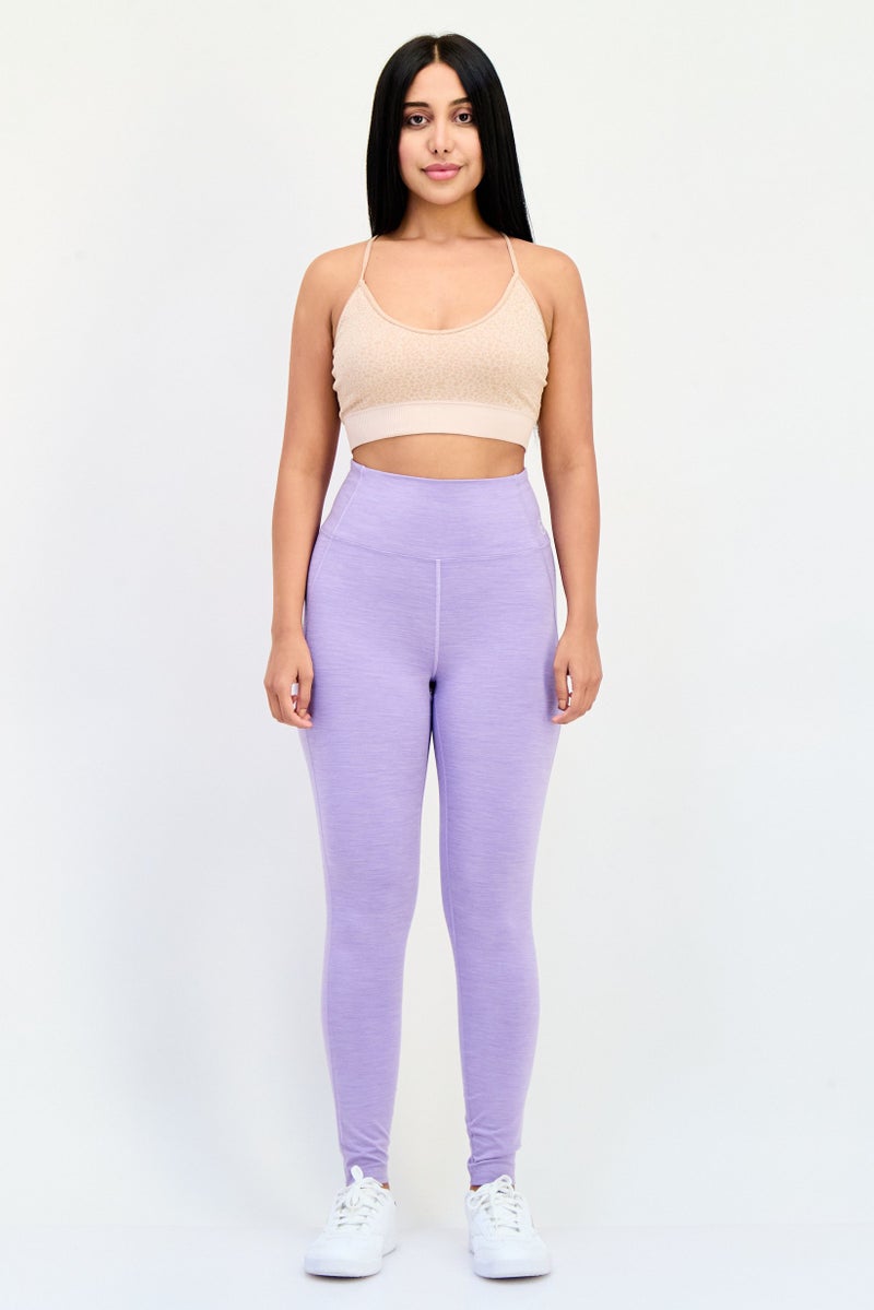 Allbirds Women Heather Pull On Leggings, Purple - Image 4