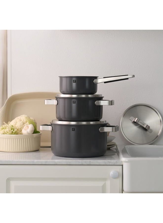 Zwilling طقم أواني طهي من الفولاذ المقاوم للصدأ 6 قطع، رمادي - Image 2
