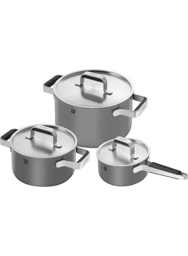 Zwilling طقم أواني طهي من الفولاذ المقاوم للصدأ 6 قطع، رمادي - Image 1