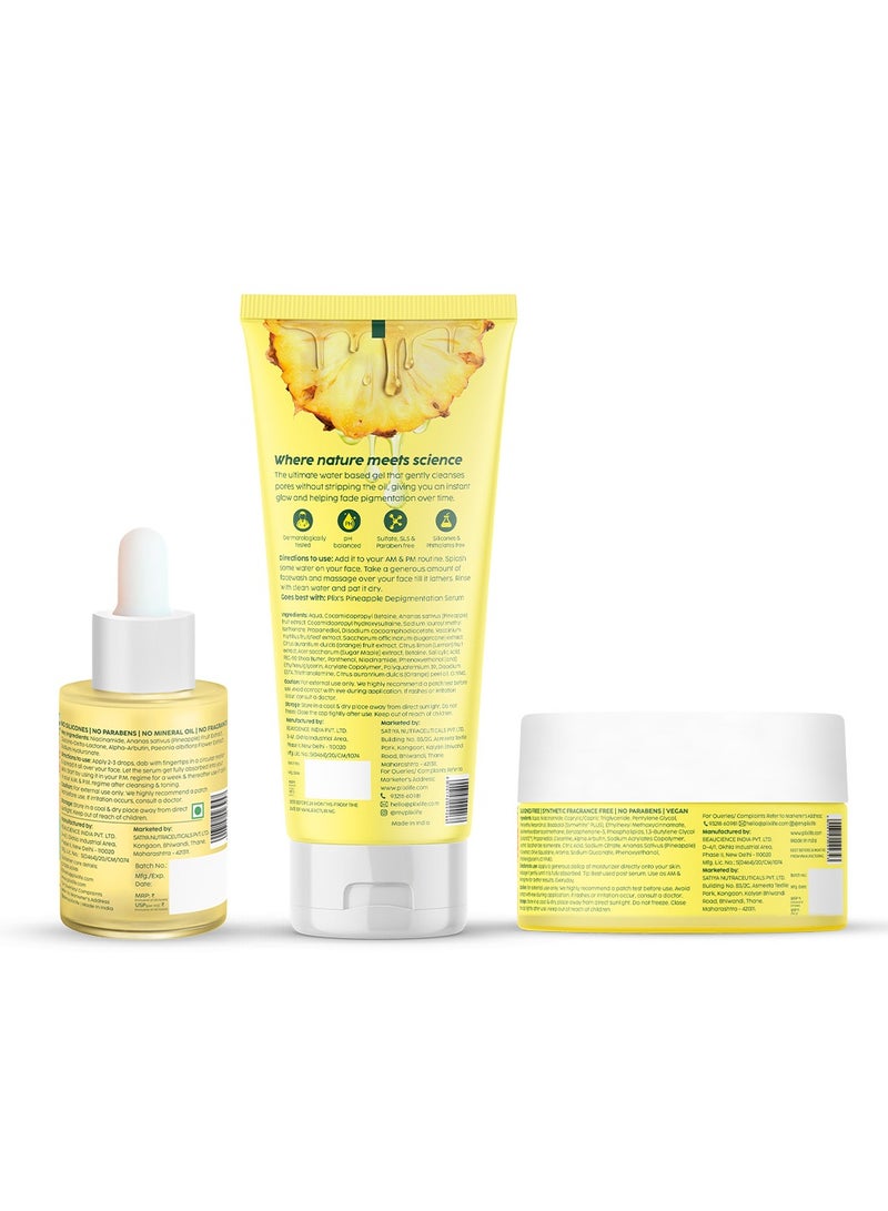 PLIX THE PLANT FIX Pineapple Pigmentation Skincare Kit For Dark Spot Removal Facewash, Face Serum and Moisturizer Combo for Women And Men, Pack of 3 - Image 2