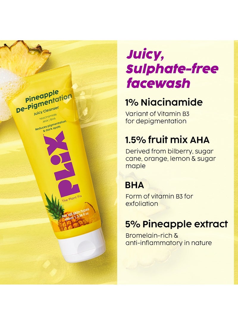 PLIX THE PLANT FIX Pineapple Pigmentation Skincare Kit For Dark Spot Removal Facewash, Face Serum and Moisturizer Combo for Women And Men, Pack of 3 - Image 4