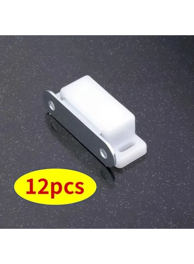 12pcs Magnetic Cabinet Door Locks Easy Install White Plastic Secure Storage Durable - Image 1