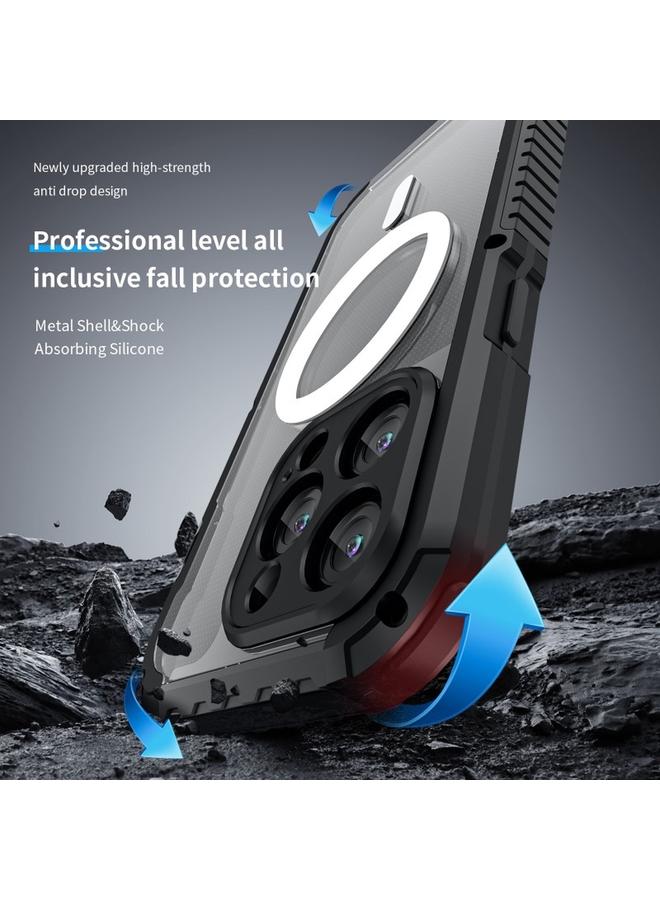 S-TOP Case For iPhone 15 Pro MagSafe Shockproof Metal Phone Case - Image 3
