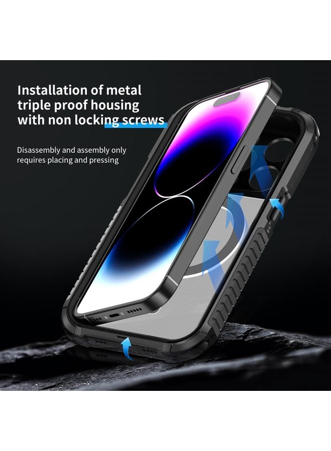 S-TOP Case For iPhone 15 Pro MagSafe Shockproof Metal Phone Case - Image 4