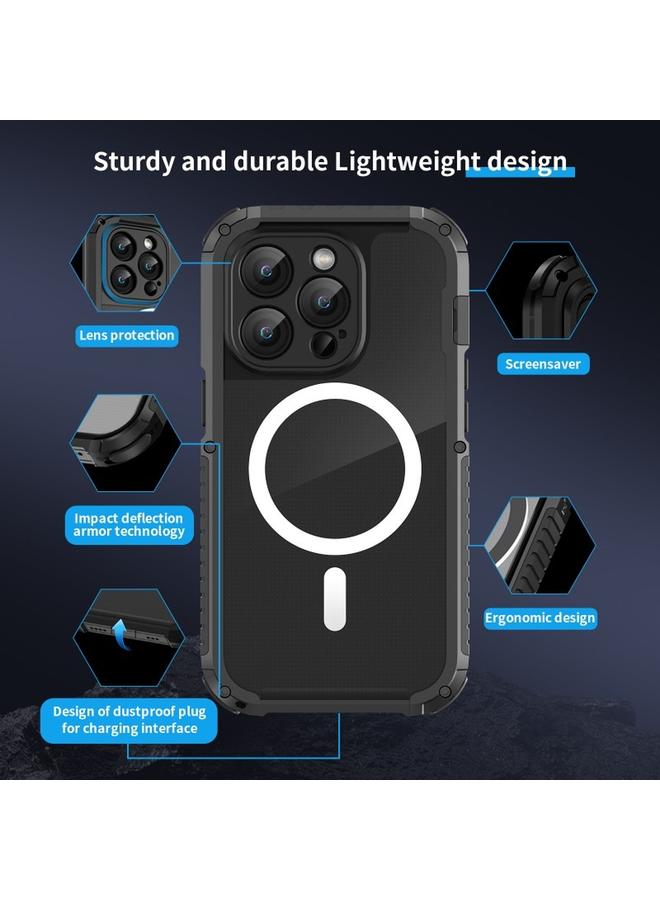 S-TOP Case For iPhone 15 Pro MagSafe Shockproof Metal Phone Case - Image 2