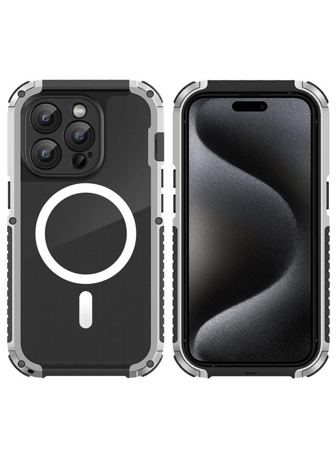 S-TOP Case For iPhone 15 Pro MagSafe Shockproof Metal Phone Case - Image 1