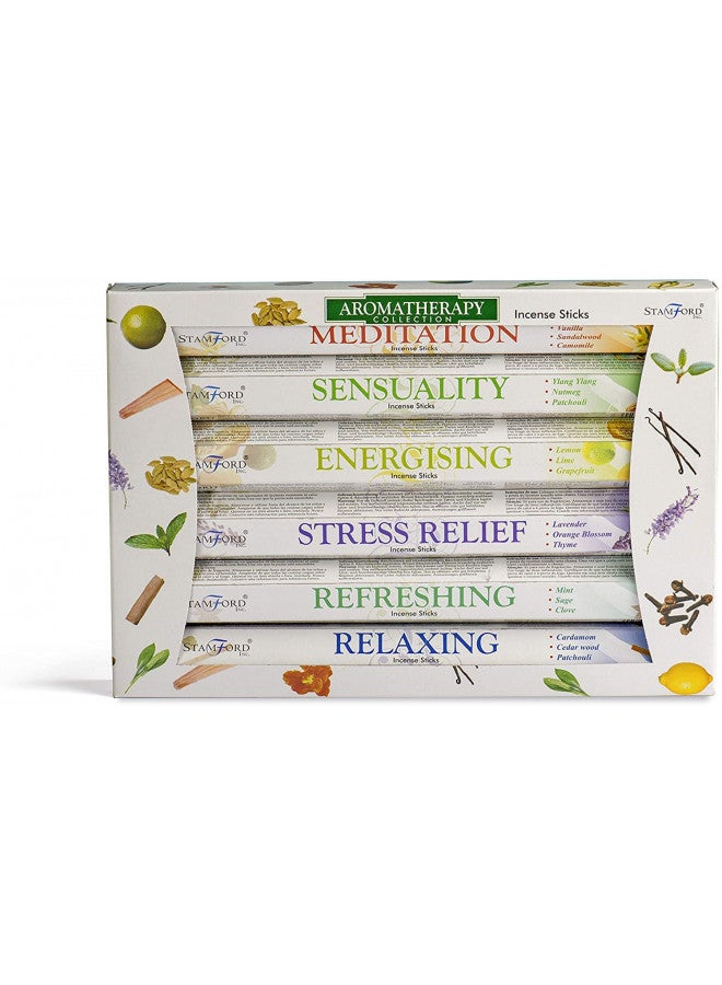 STAMFORD 120 Sticks of Stamford Premium Aromatherapy Hex Range Incense Sticks - Relaxing, Stress Relief, Meditation, Refreshing, Sensuality & Energising Incense Gift Pack. by Stamford  - Image 1
