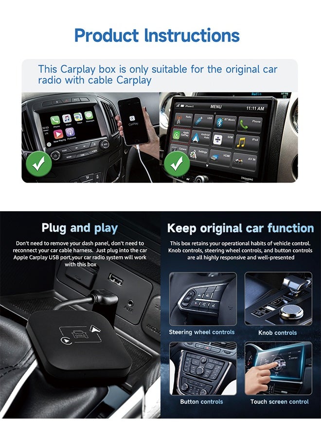 Generic - Apple carplay box car-machine interconnection Android auto two-in-one wired to wireless carplay converter, Apple carplay android auto 2-in-1 - Image 1