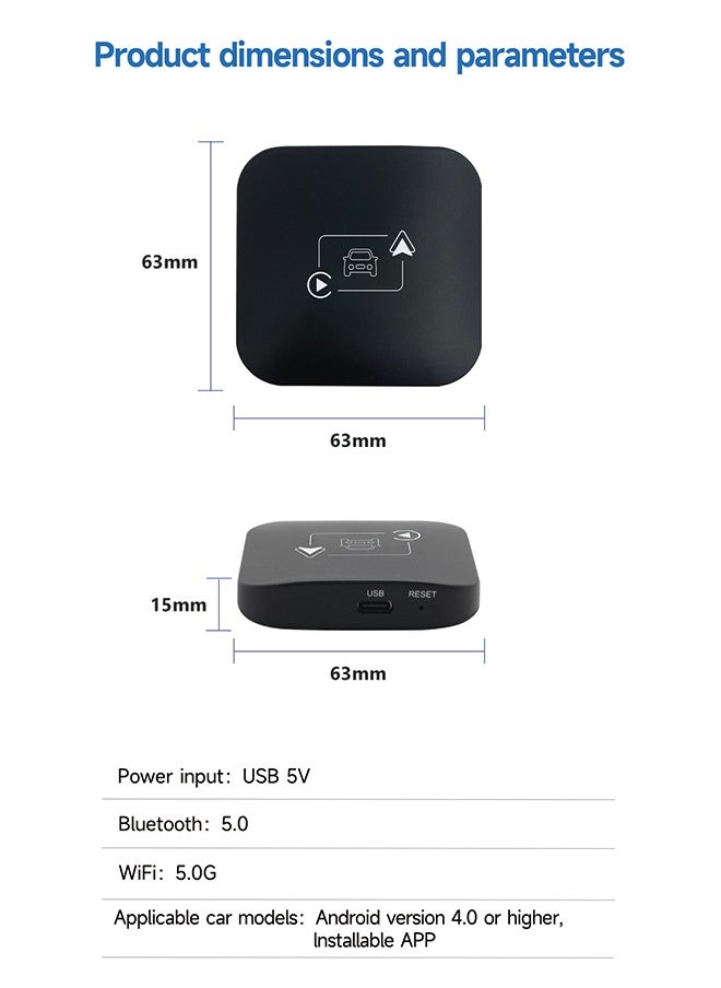Generic - Apple carplay box car-machine interconnection Android auto two-in-one wired to wireless carplay converter, Apple carplay android auto 2-in-1 - Image 1