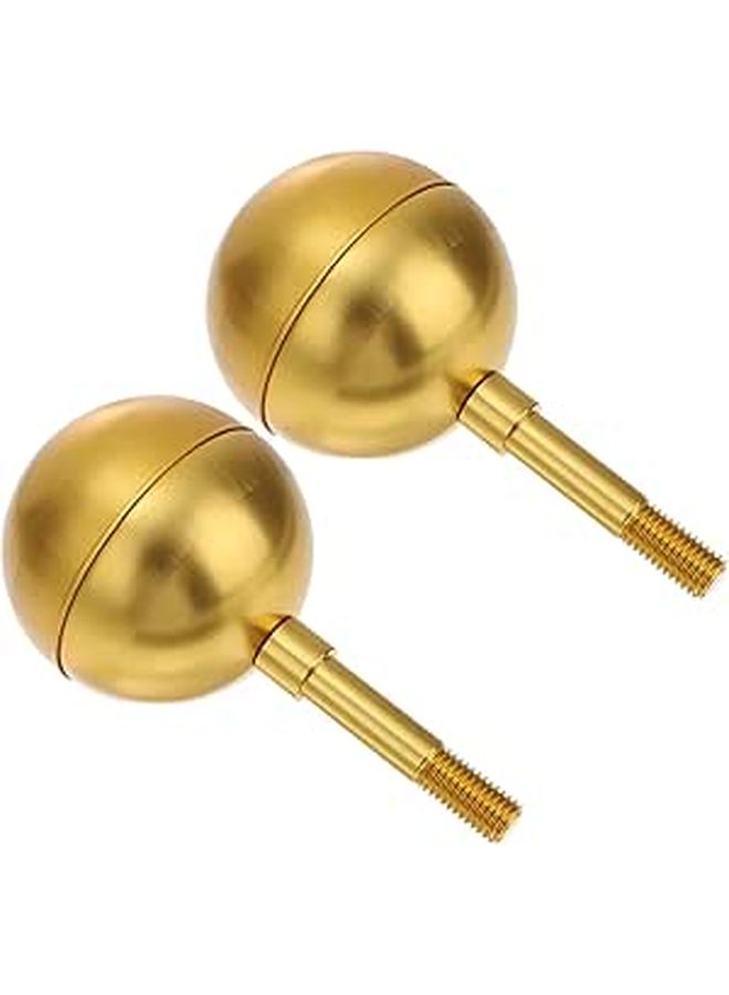 2 Pcs Aluminum Alloy Flagpole Ball Top Decorative Outdoor Accessories - Image 1
