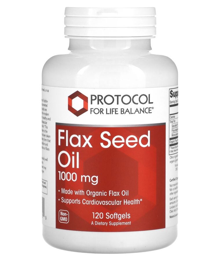 Protocol For Life Balance Flax Seed Oil 1000 mg 120 Softgels