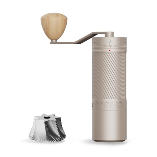 MAVO Manual Coffee Grinder, Phantox Pro Burr Coffee Grinder, Professional 45mm Stainless Steel Grinding Core, Capacity 30g, 120 Clicks Adjustment, Hand Coffee Grinder for Espresso, Pour Over, Silver - Image 1