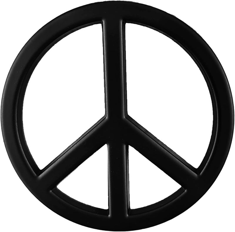 OnlyYou.X Peace Sign Emblem Badge - Black Metal No War Decal Sticker for Cars - Image 1