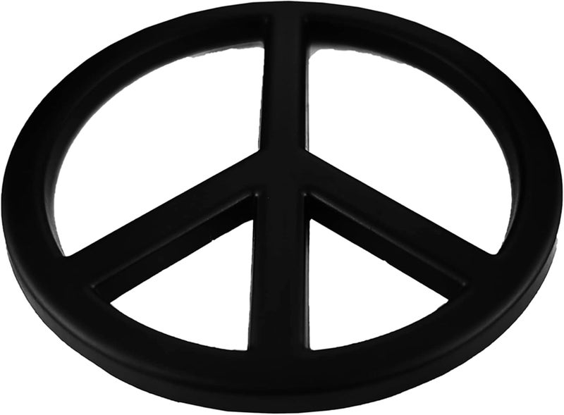 OnlyYou.X Peace Sign Emblem Badge - Black Metal No War Decal Sticker for Cars - Image 5
