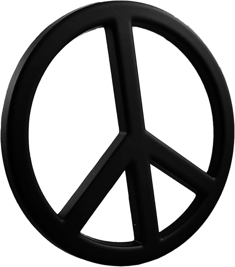 OnlyYou.X Peace Sign Emblem Badge - Black Metal No War Decal Sticker for Cars - Image 3