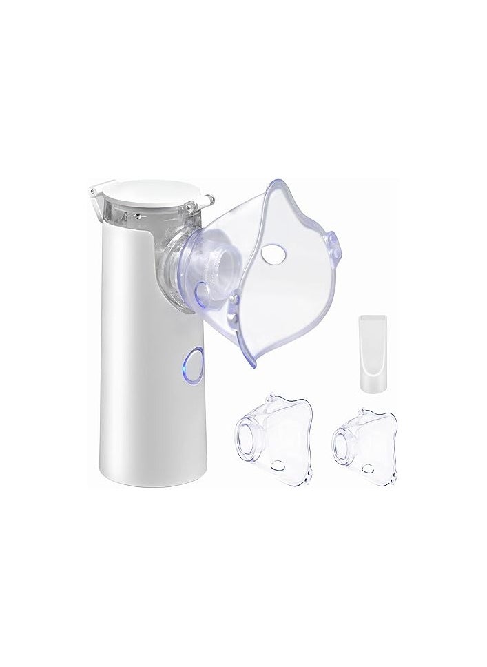 Generic - Portable Ultrasonic Inhaler for Adults and Children – Quiet Mist Inhalation Device with Masks & Nozzles – Battery-Free – White - Image 1