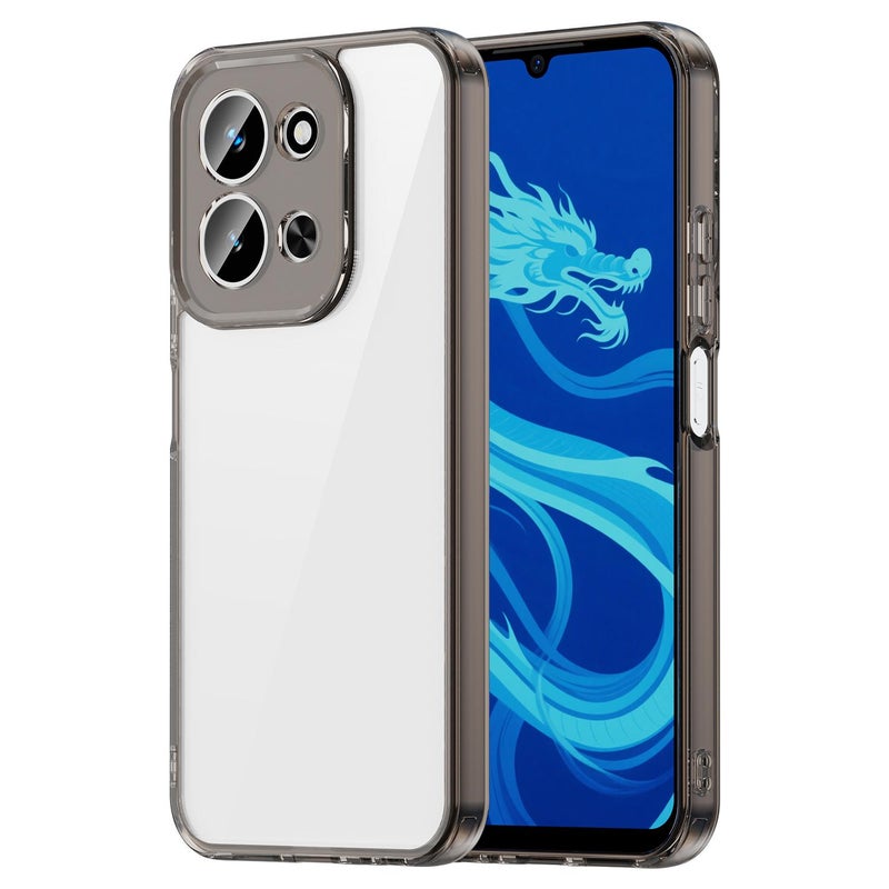 erorex For Redmi 15C 5G/4G EU 173mm/Poco C85 5G PC Hybrid TPU Airbag Shockproof Phone Case(Transparent Black) - Image 1