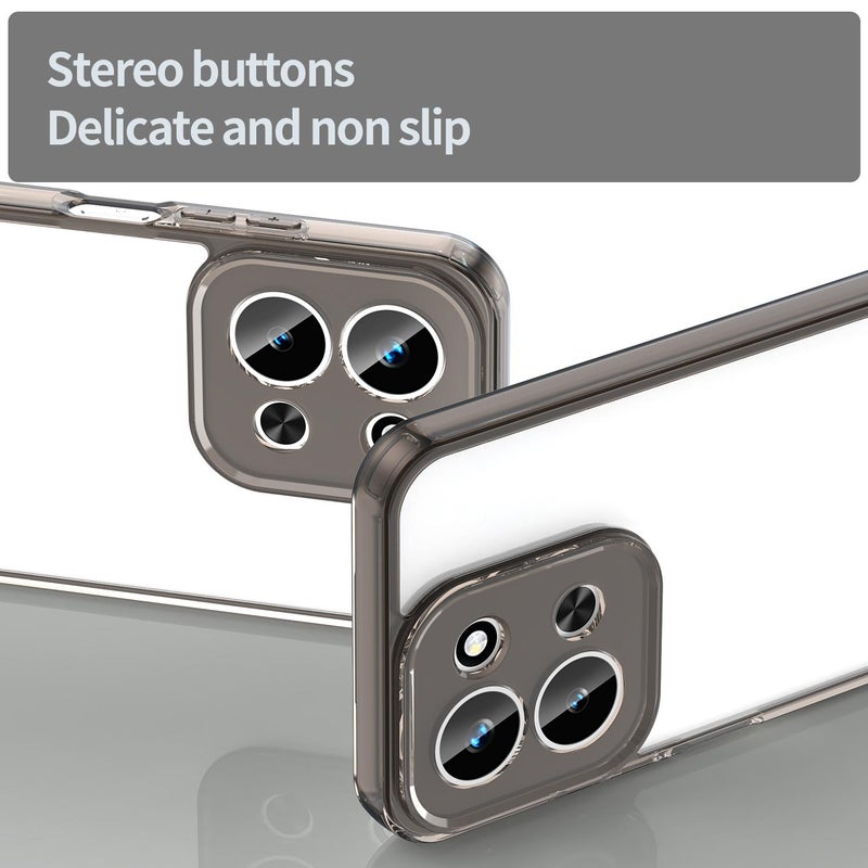 erorex For Redmi 15C 5G/4G EU 173mm/Poco C85 5G PC Hybrid TPU Airbag Shockproof Phone Case(Transparent Black) - Image 4