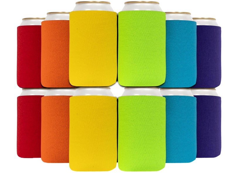 QualityPerfection Can Cooler Sleeve 12 Oz Foam Collapsible Cooler Can Cover Insulated Can Cooler 4mm Thick Beer Cover Soda Can Cover 12 Cooler Can Covers 12 Mix Colors