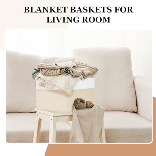Criusia 8 Pack Large Storage Basket, Fabric Blanket Basket Living Room, Toy Organizers and Storage with Handles for Kids, Laundry Basket for Clothes Towel, Yarn and Craft Storage Bins (14L*10W*9.5H) - Image 4