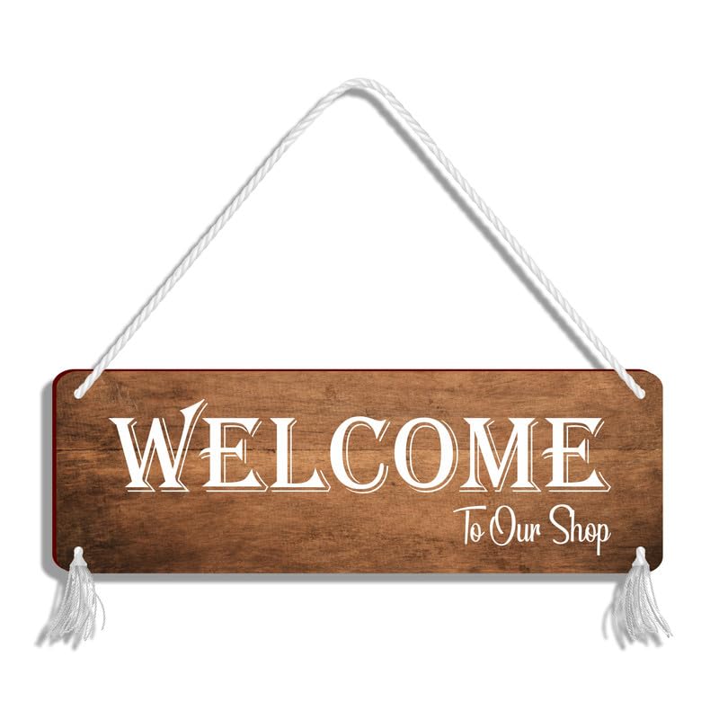 Blue Finch Shop Decoration Items for Wall Or Shop Door Hanging Welcome To Our Shop Sign For Shop Decor - Image 1