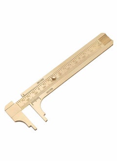 Y&D Retro Vernier Caliper, 1pc Mini Brass Sliding Gauge Pocket Caliper Ruler Measuring Tool Double Scales mm/inch (100mm)  - Image 1