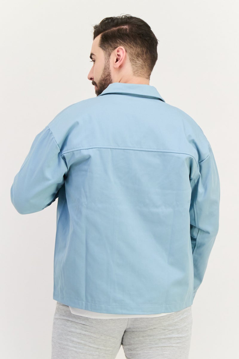 adidas Originals Men Sportswear Fit Outdoor Denim Jacket, Slate Blue  - Image 3