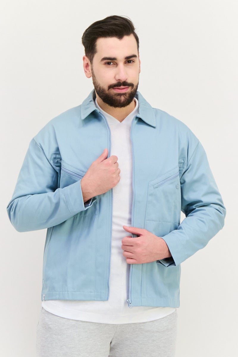 adidas Originals Men Sportswear Fit Outdoor Denim Jacket, Slate Blue  - Image 1