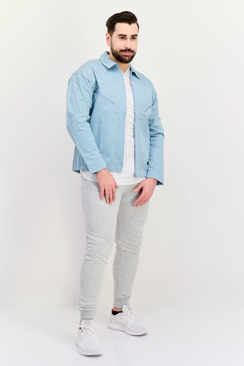 adidas Originals Men Sportswear Fit Outdoor Denim Jacket, Slate Blue  - Image 4