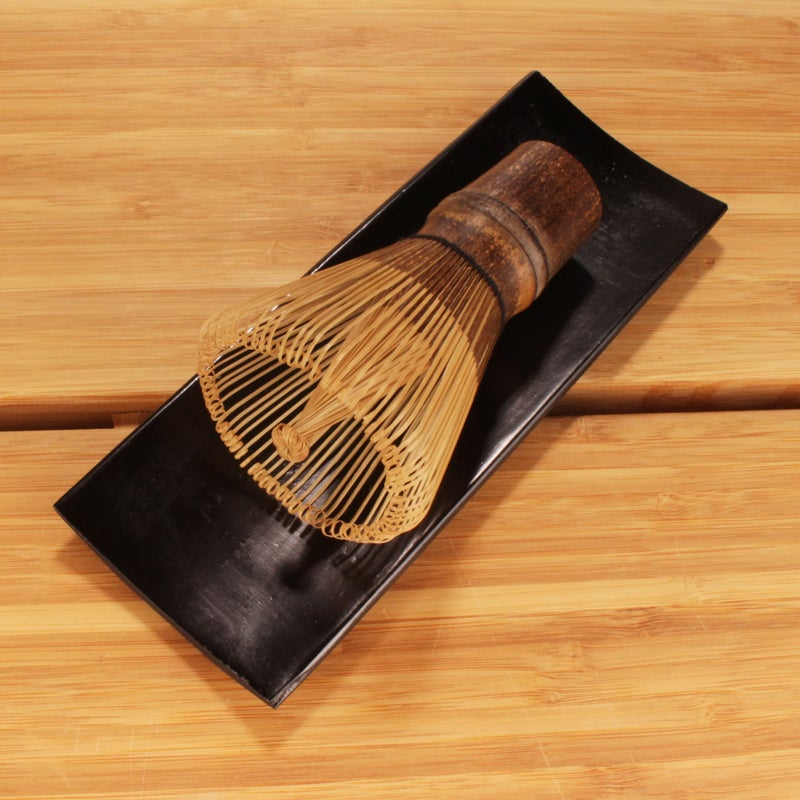 BambooMN Matcha Whisk Set - Chasen (Tea Whisk), Chashaku (Hooked Bamboo Scoop), Tea Spoon - Black - Image 2