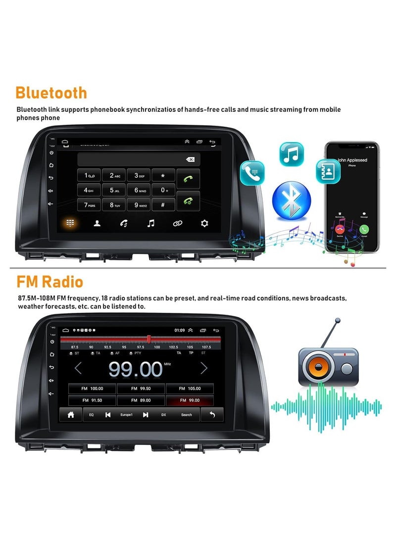 شيزا ستار ستيريو سيارة أندرويد لفورد مازدا CX-5 2012 2013 2014 2015 1 جيجابايت رام 32 جيجابايت روم 9 بوصة ميرورلينك واي فاي BT، شاشة تعمل باللمس IPS مع كاميرا AHD متضمنة - Image 5