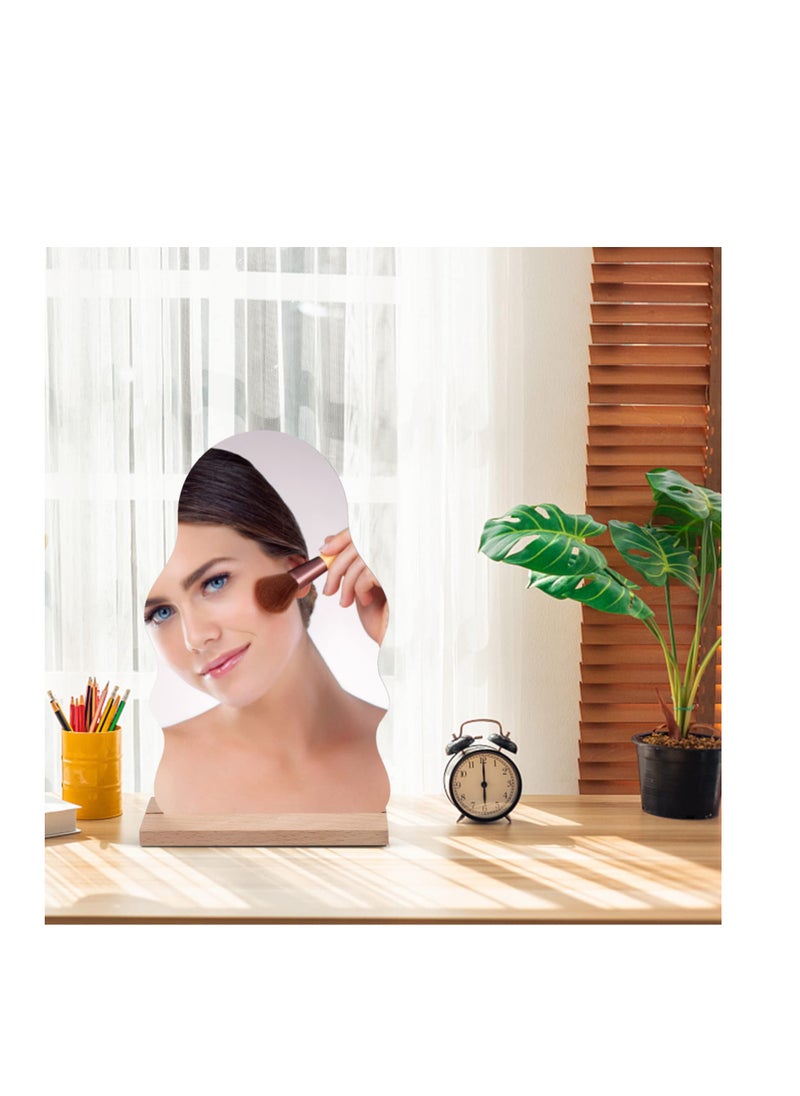 SYOSI - Makeup Mirror Acrylic, Makeup Mirror Irregular Mirror Acrylic Vanity Mirror, Aesthetic Desk Decor Vanity Mirror-Frameless Table top, for Bedroom, Living Room and Minimal Spaces Room Decor - Image 1