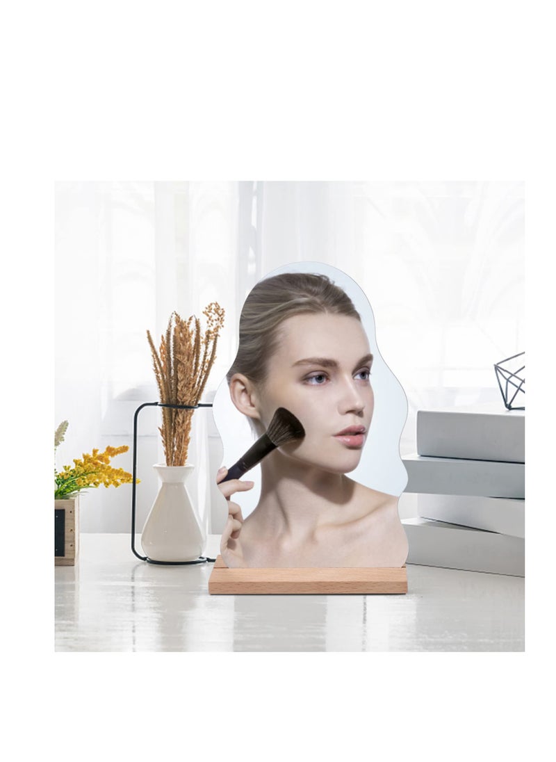 SYOSI - Makeup Mirror Acrylic, Makeup Mirror Irregular Mirror Acrylic Vanity Mirror, Aesthetic Desk Decor Vanity Mirror-Frameless Table top, for Bedroom, Living Room and Minimal Spaces Room Decor - Image 1