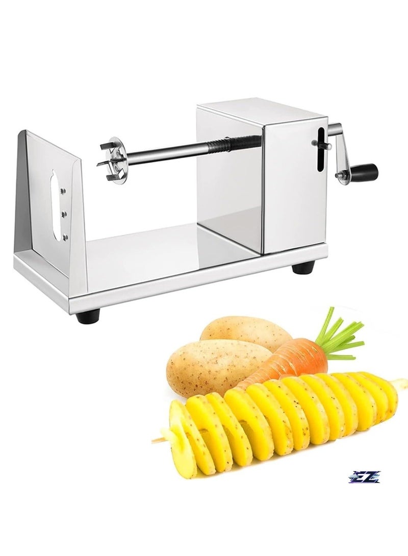 ELTRAZONE Stainless Steel Manual Spiral Potato Chips Slicer – Tornado Potato Chips Cutter with Vegetable Slicer for Kitchen – Lightweight, Versatile Spiralizer for Potatoes, Carrots, and Vegetables, Easy-to-Use Kitchen Tool - Image 1