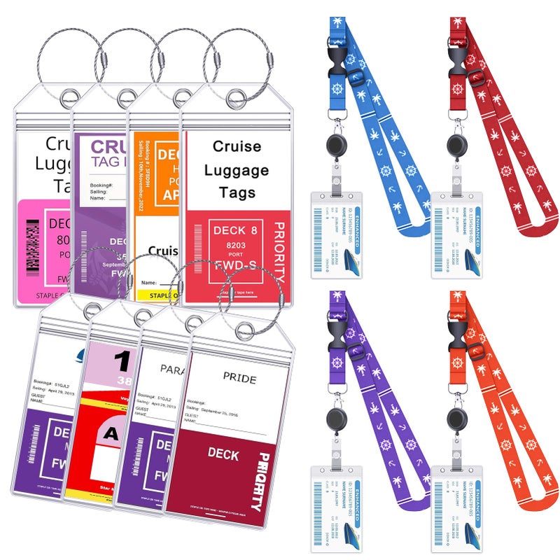 ANNISITE 12 Pcs Cruise Ship Essentials Kit Include Cruise Luggage Tag Holder, Retractable Lanyards for Cruise Ship Cards, Cruise Essentials 2026 with All Cruise Lines - Image 1