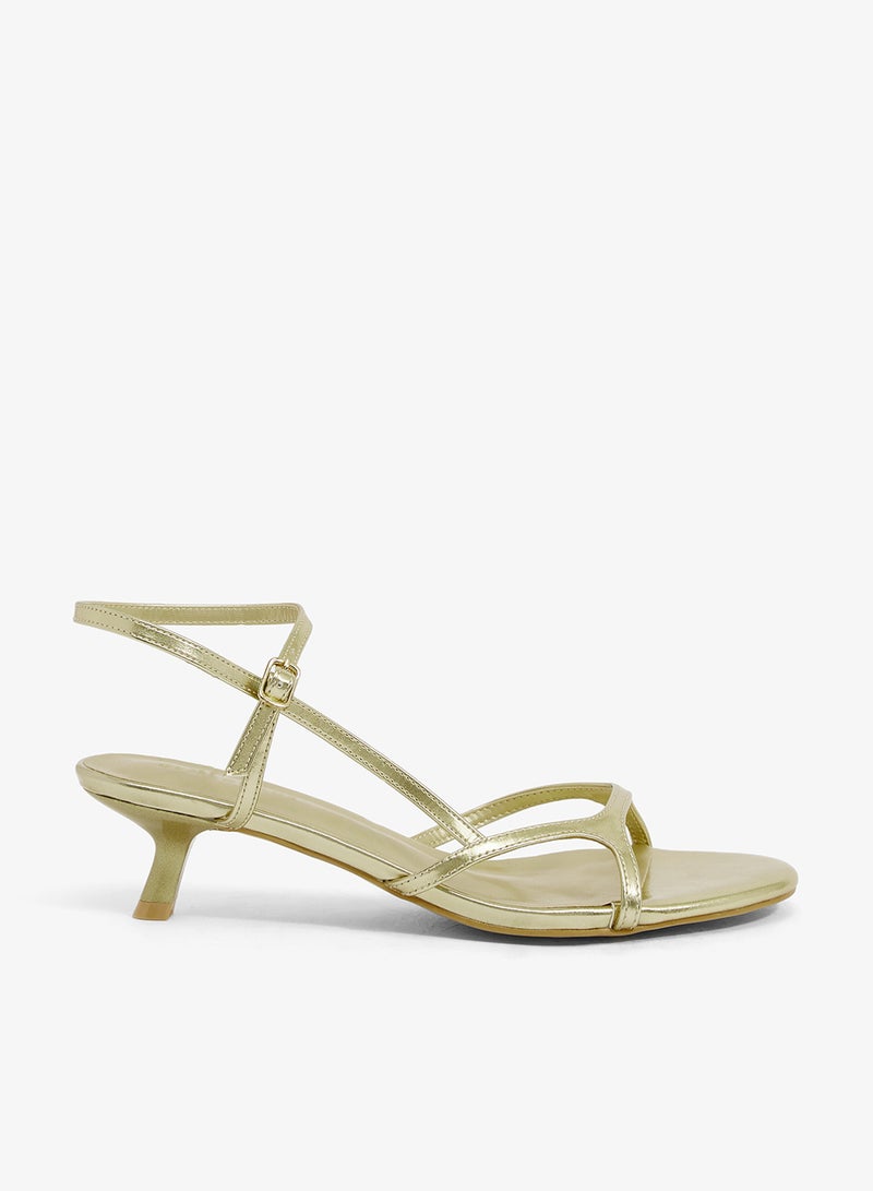 GLAMOROUS Casual Kitten Heel Strappy Sandals - Image 1