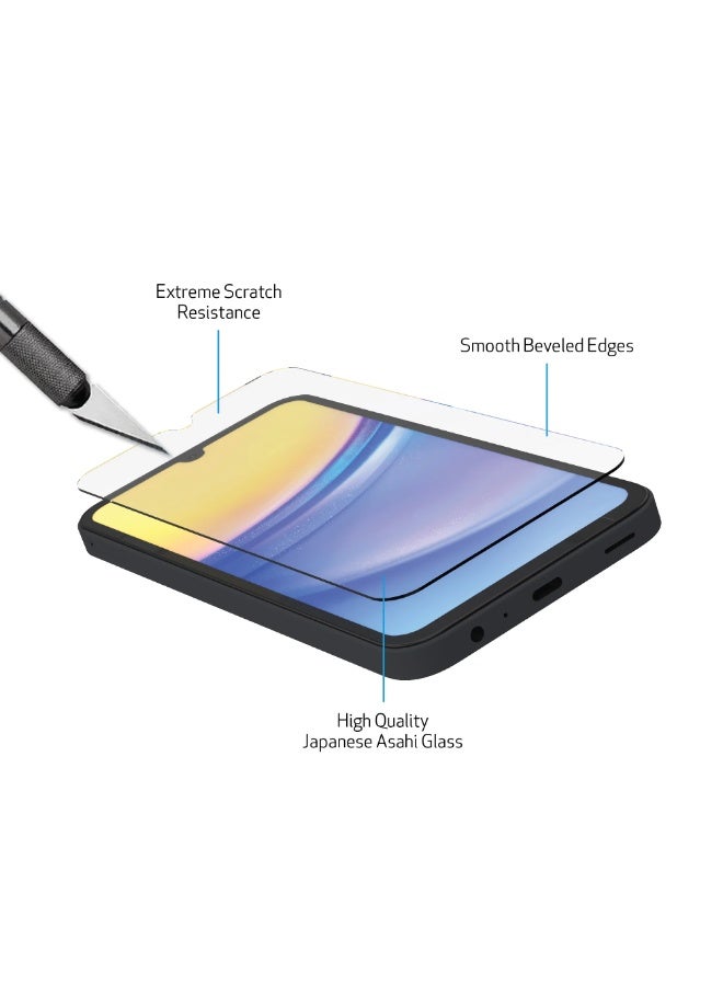 بروستايل واقي شاشة سامسونج جالكسي A15 - زجاج مقوى 9H، مضاد للخدش، خالٍ من الفقاعات، شفاف عالي الوضوح، مناسب للحافظات - Image 5