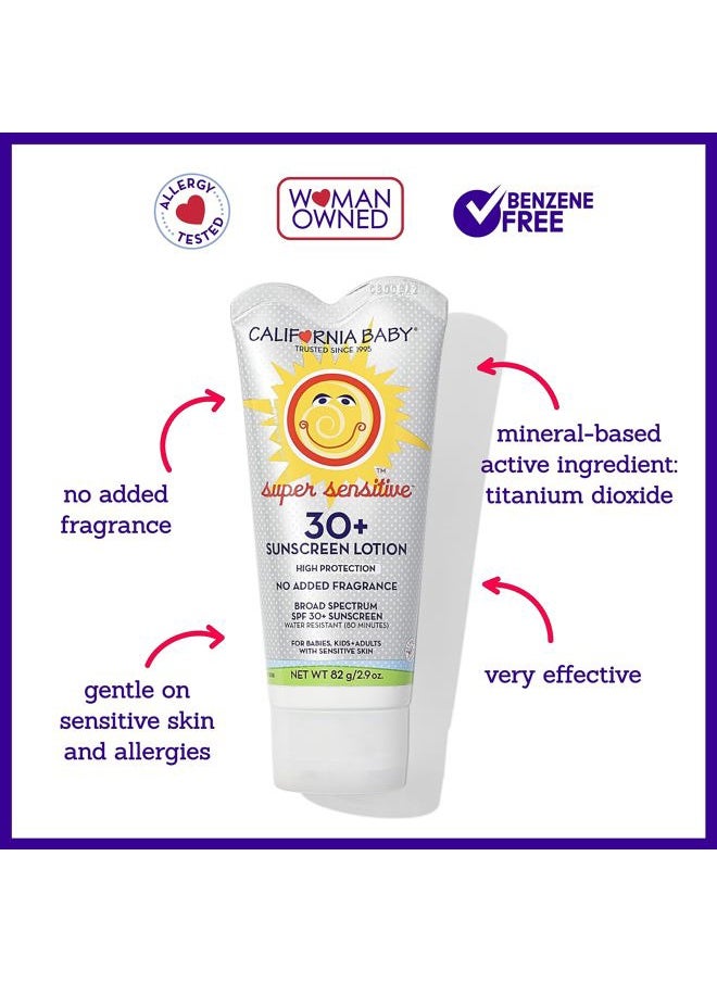 California Baby SPF 30 + Sunscreen Lotion - Super Sensitive, 2.9 oz  - Image 3
