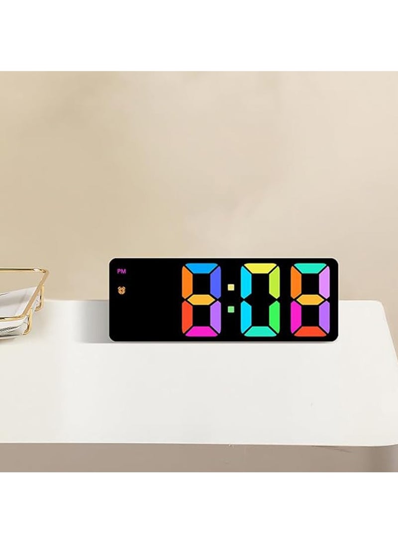 Modern Digital Clock - 2024 New Dynamic RGB Display, 12/24H Format, Large Digits, Silent Operation for Trendy Living Spaces and Workstations  - Image 2