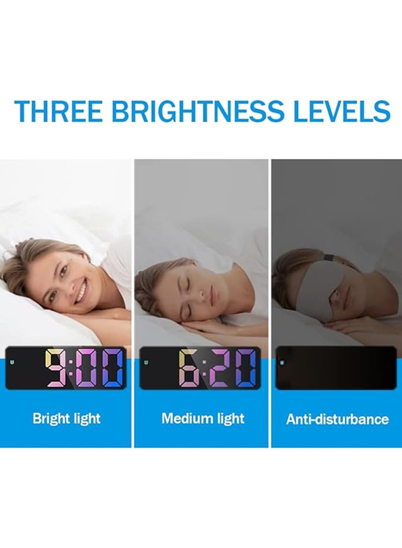 Modern Digital Clock - 2024 New Dynamic RGB Display, 12/24H Format, Large Digits, Silent Operation for Trendy Living Spaces and Workstations  - Image 5
