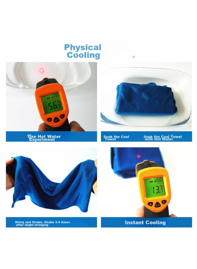 Swimming Fun Yonglebao Cooling Sports Towel, Quick-drying Fitness Cool Refreshing Sweat-absorbing Wiping Towel, Pvc Hiking Bag, Blue-green-gray 3-piece Set - Image 4
