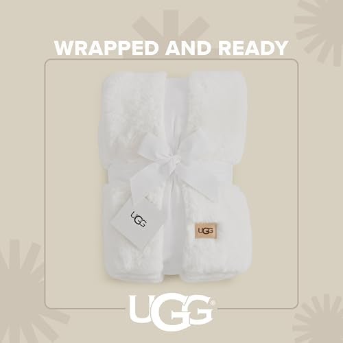 UGG Euphoria Faux Fur Throw Blanket, Warm Fluffy for Couch or Bed, Luxury Bedroom Decor, Blankets, Machine Washable, 50-inch x 70-inch, White Snow - Image 3