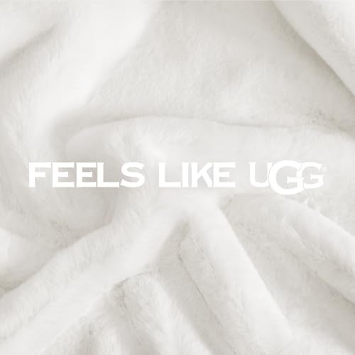 UGG Euphoria Faux Fur Throw Blanket, Warm Fluffy for Couch or Bed, Luxury Bedroom Decor, Blankets, Machine Washable, 50-inch x 70-inch, White Snow - Image 5