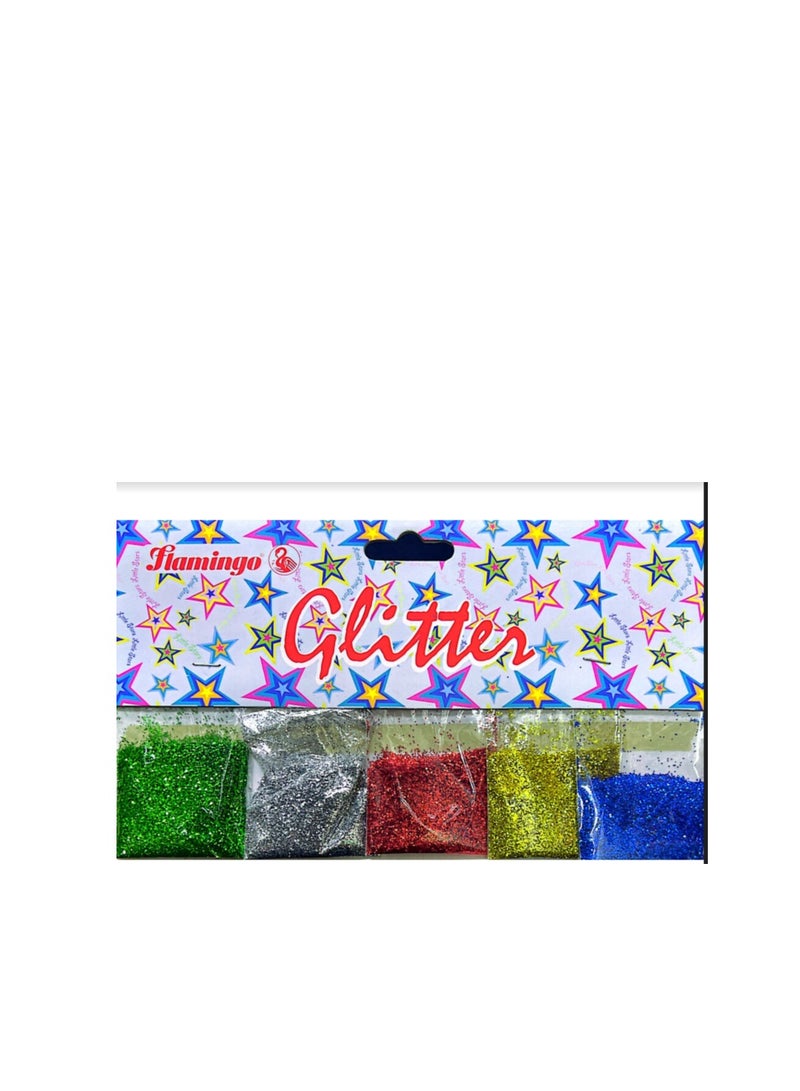 Flamingo 5  color 4gram Glitter Powder