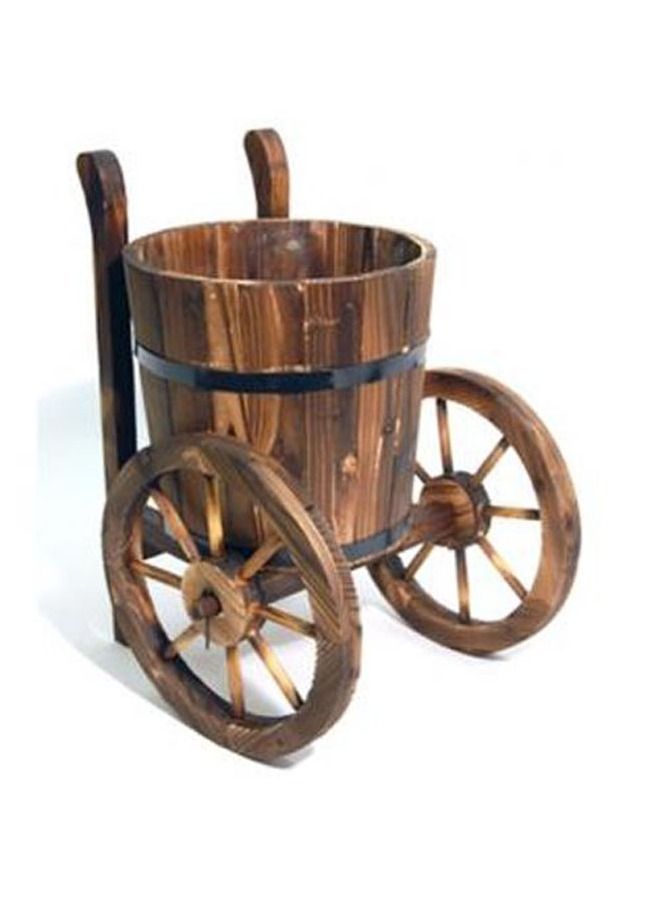 FFD Wooden Flower Pot Trolly Shaped Vase Container Flower Bucket Planter Garden Decorative Wood Flower Pot - Image 2