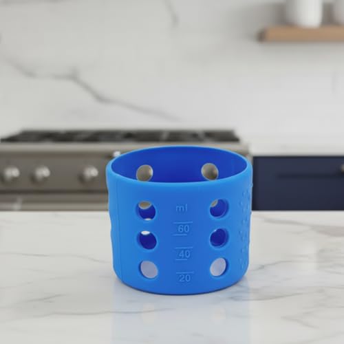 Safe-O-Kid BPA-Free Pure Silicone Bottle Cover – Soft, Non-Toxic, Protective Cover for Baby Bottles, Safe for Little Ones, Durable, Easy to Clean 60 ml, Blue - Pack of 1 - Image 1