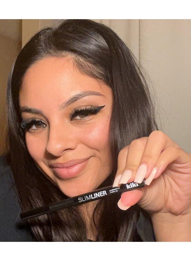 KIKI Slimliner Liquid Eyeliner Pen Black Smudge Proof All Day Vegan Formula Cruelty Free - Image 4