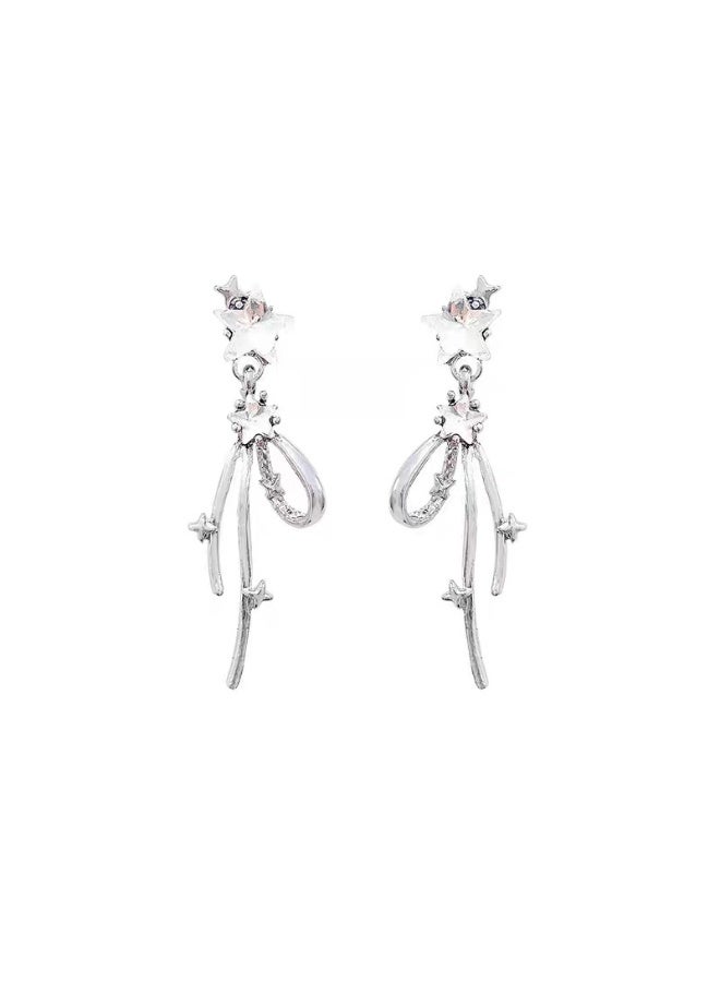 Goolsky Women's Sparkly Rhinestone Bow Earrings - Light Luxury High-End Tassel Long Dangle Studs Exquisite Elegant Fashion Ear Jewelry - Image 2