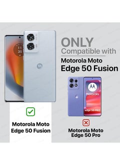 Case Up Case For Motorola Edge 50 Fusion Crystal Clear Tactical Back Cover Case With 360 Degree Protection, Shockproof Bumper Protective Phone Cover, Anti-Scratch Hard PC Back (Clear)  - Image 2
